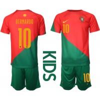Echipament fotbal Portugalia Bernardo Silva #10 Tricou Acasa Mondial 2022 pentru copii maneca scurta (+ Pantaloni scurti)